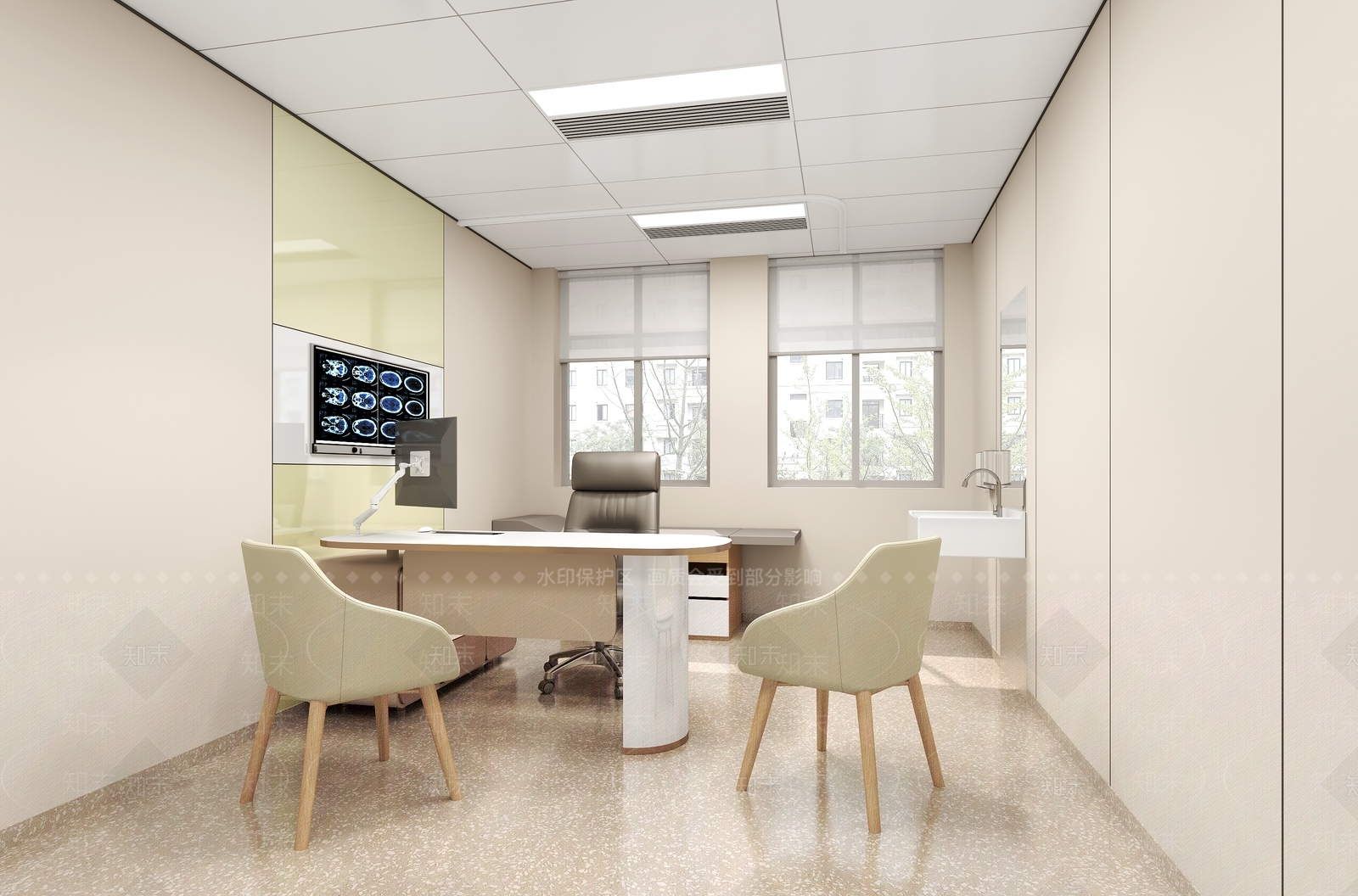 现代医院SU模型下载【ID:1203047448】