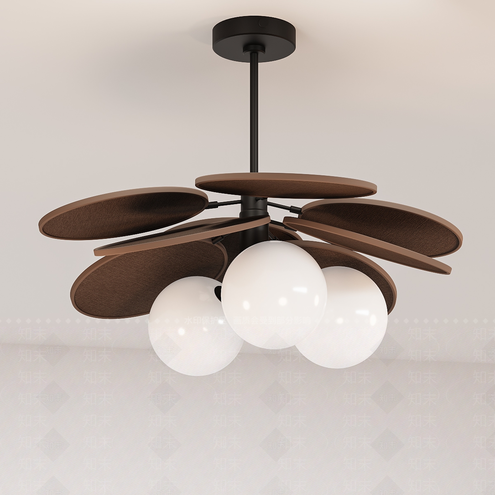 侘寂中古吸顶灯3D模型下载【ID:1202641630】