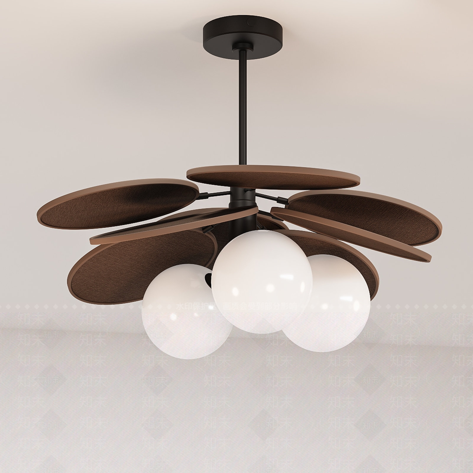 中古侘寂吸顶灯SU模型下载【ID:1202641688】