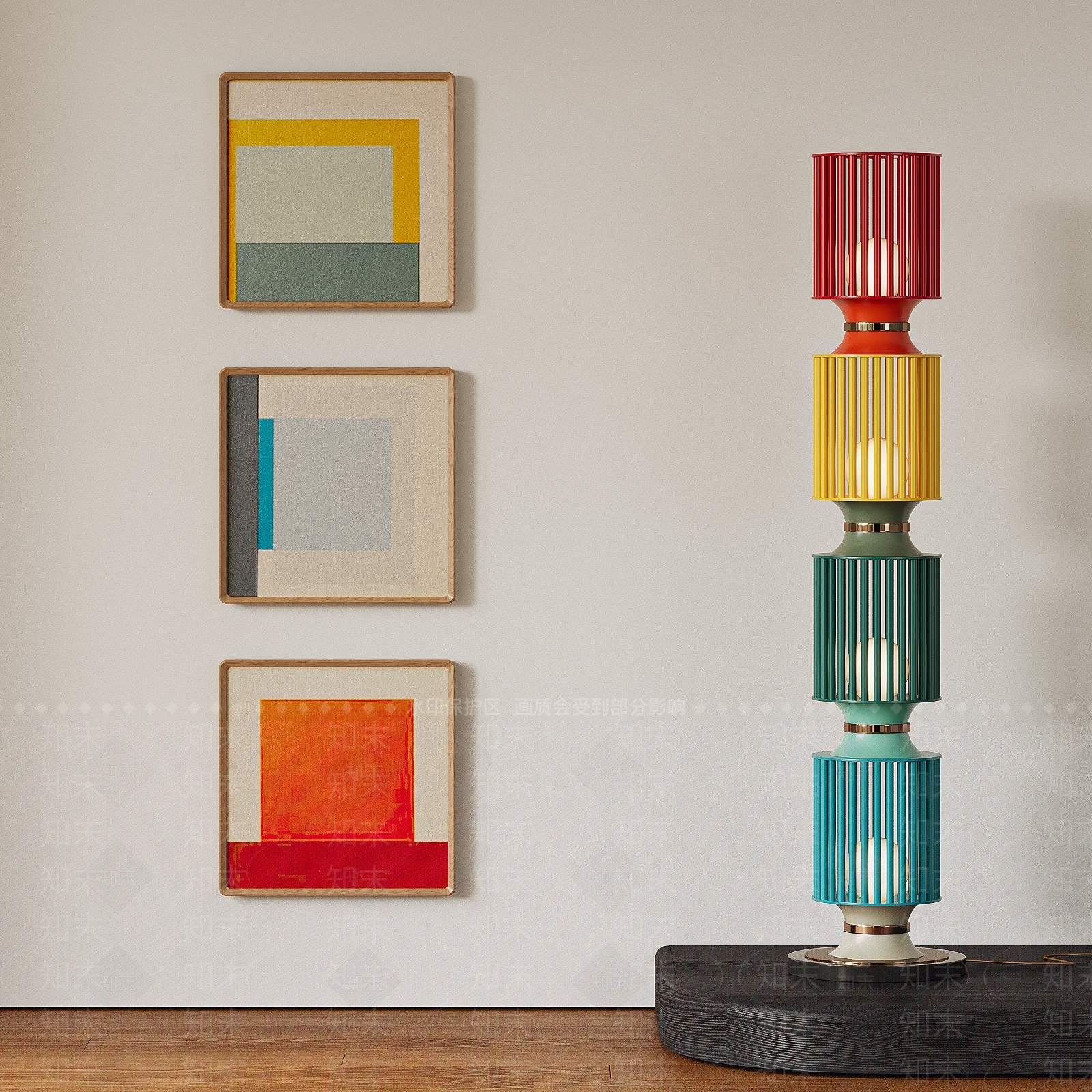 现代复古落地灯SU模型下载【ID:1202641960】