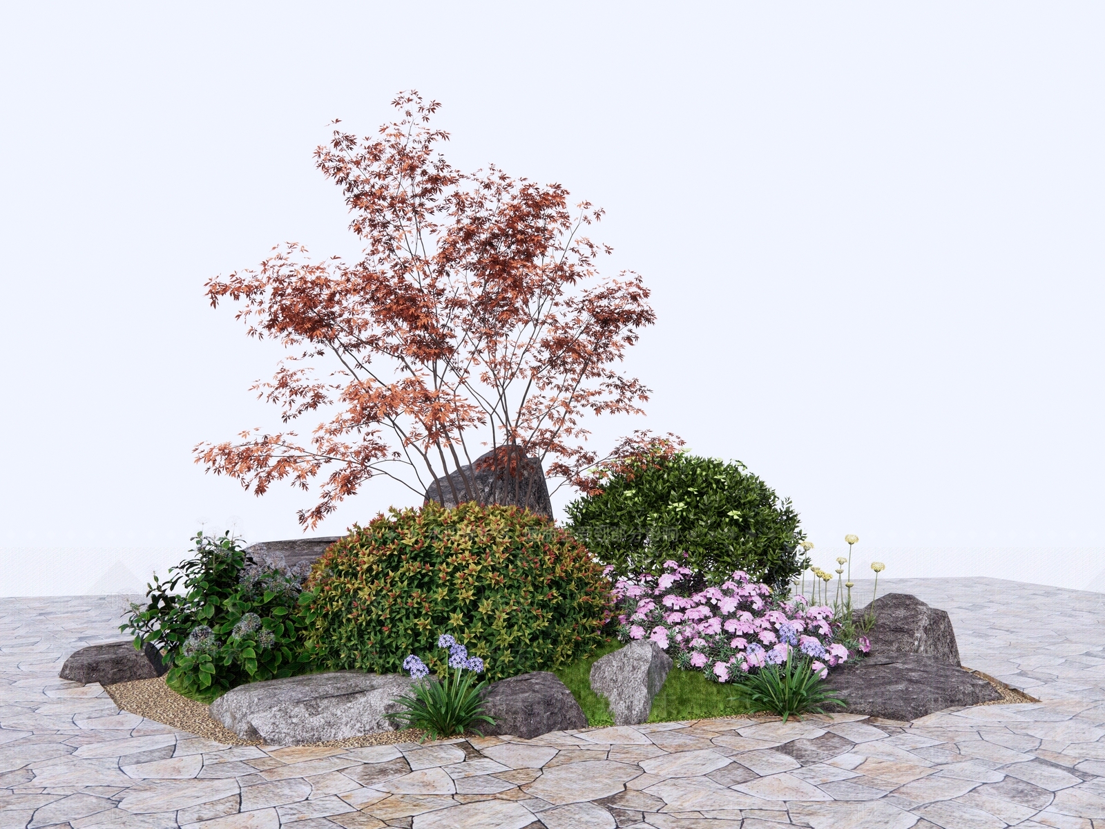 现代花境SU模型草图