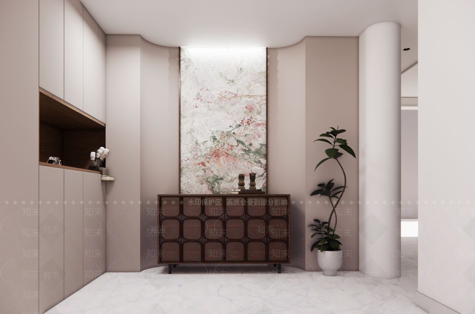 轻奢侘寂玄关SU模型下载【ID:1202712749】