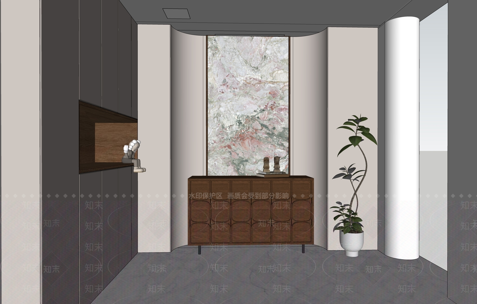 轻奢侘寂玄关SU模型下载【ID:1202712749】