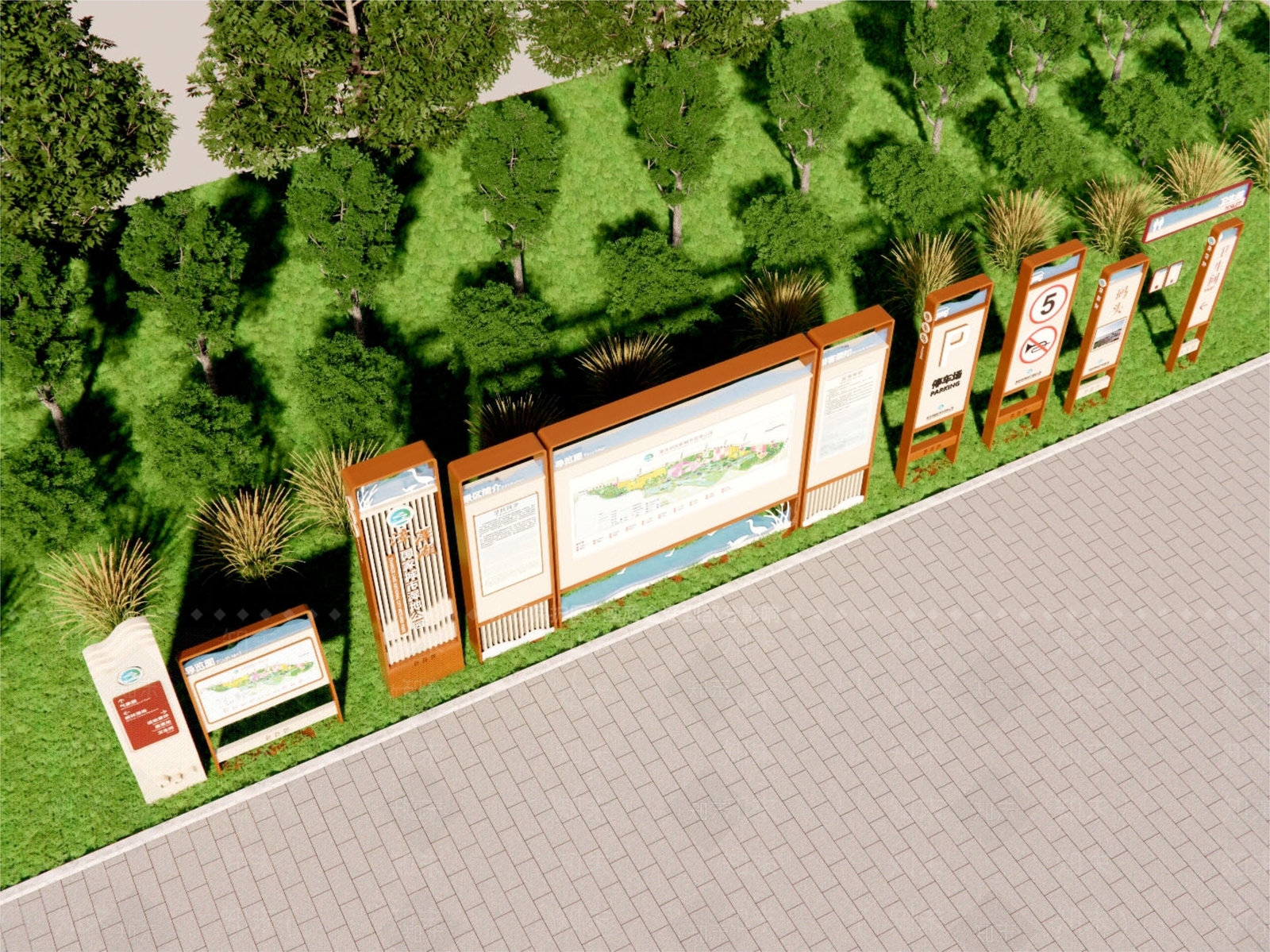 现代简约标识标牌SU模型下载【ID:1202646290】