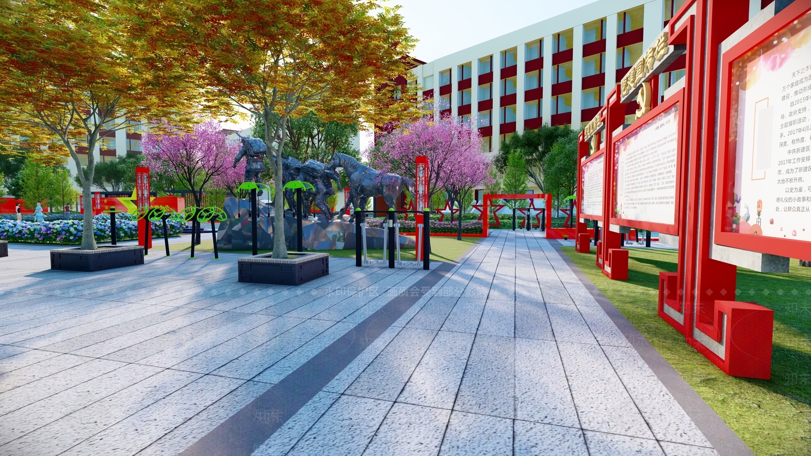 现代景观公园SU模型下载【ID:1203147480】