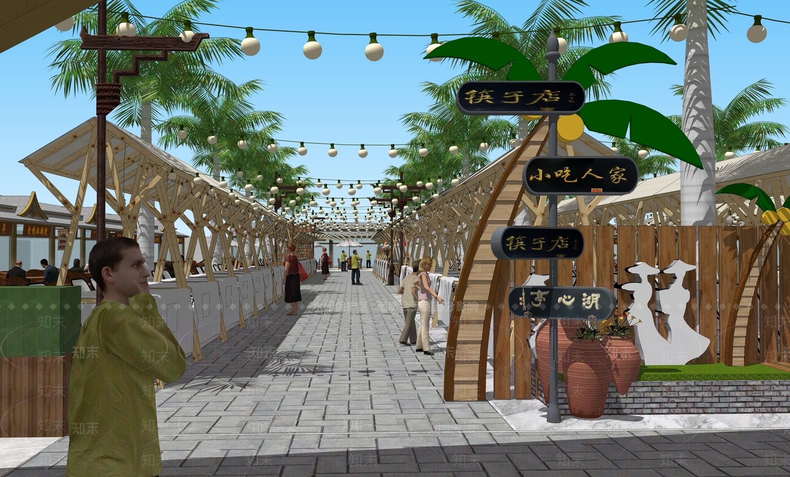 新中式复古餐饮建筑SU模型下载【ID:1202650269】