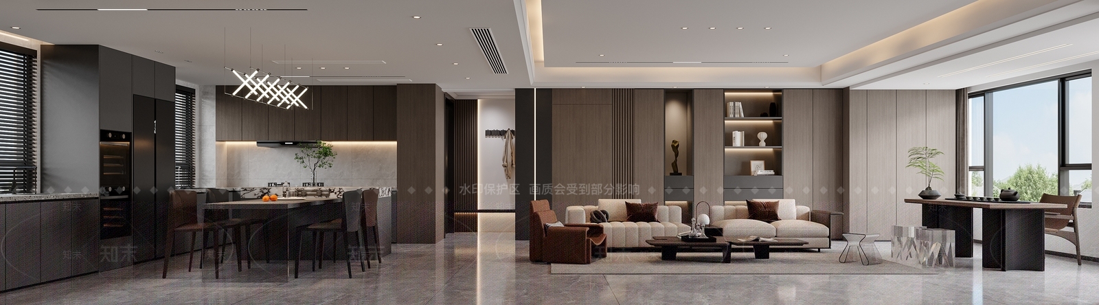 现代家居客厅3D模型下载【ID:1202650881】