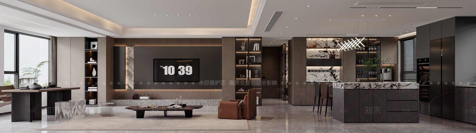 现代家居客厅3D模型下载【ID:1222000237】