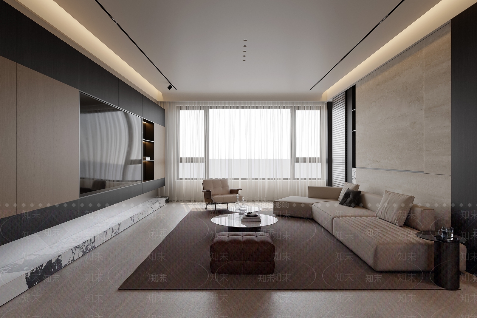 现代意式家居客厅3D模型下载【ID:1202652471】