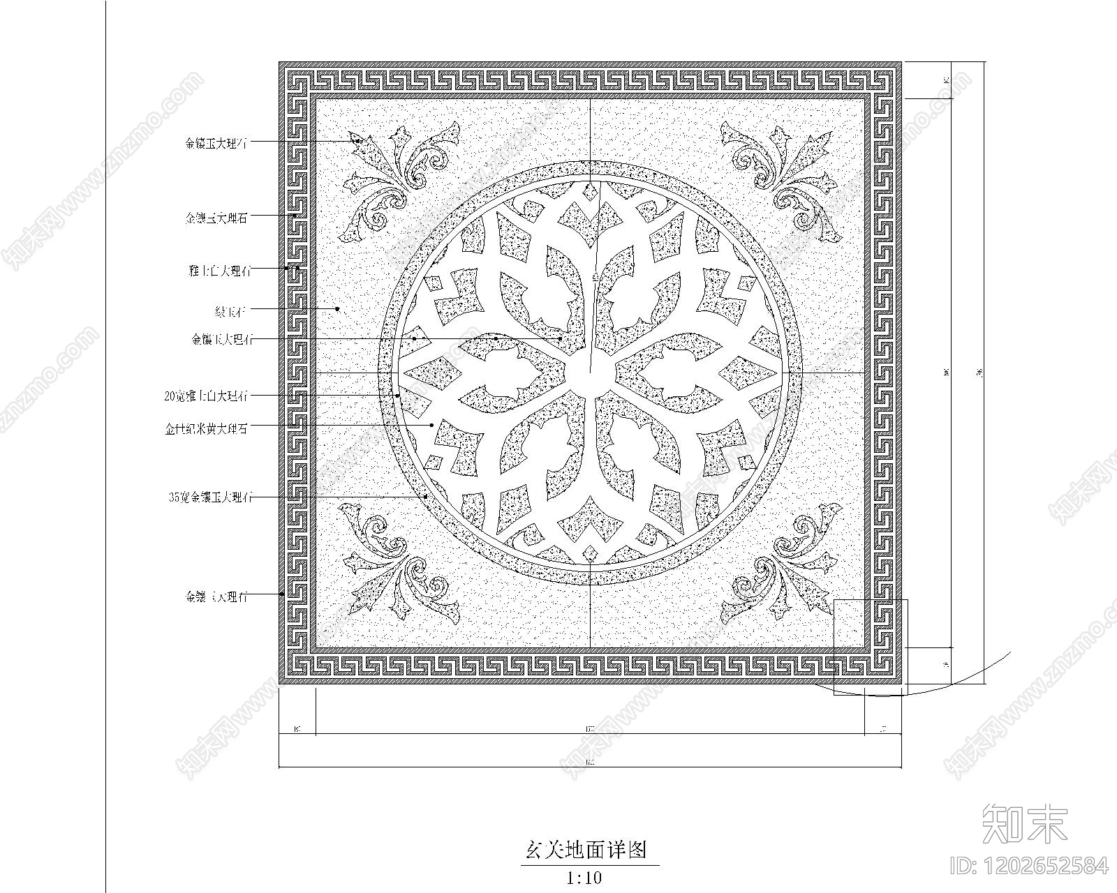 欧式地面拼花施工图下载【ID:1202652584】