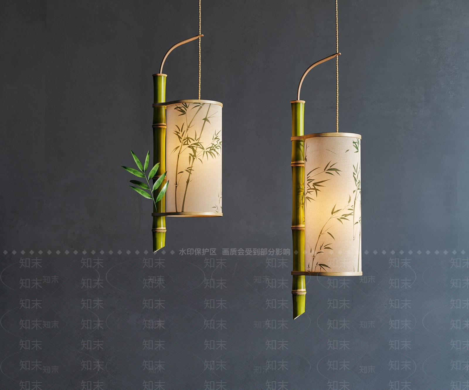 新中式禅意艺术吊灯SU模型下载【ID:1202652851】