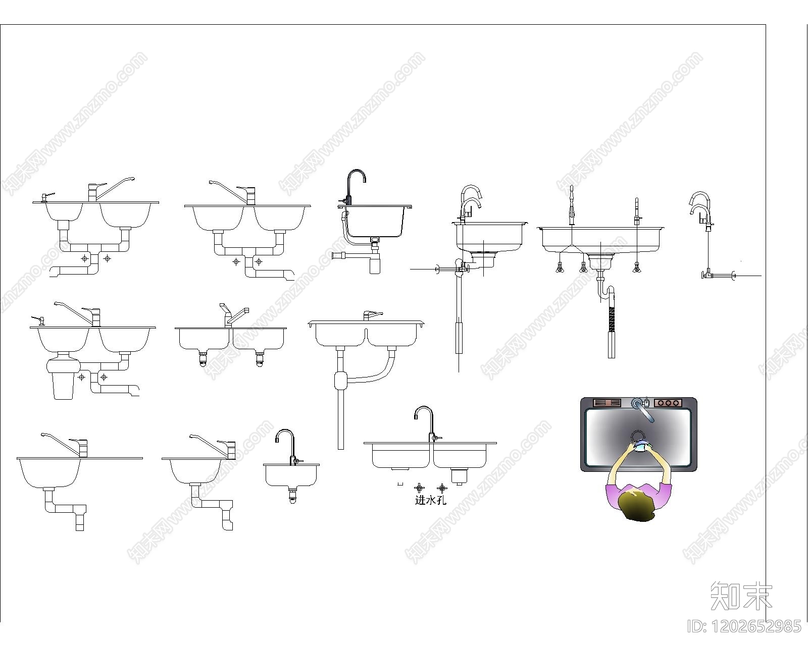 现代极简五金管件施工图下载【ID:1202652985】