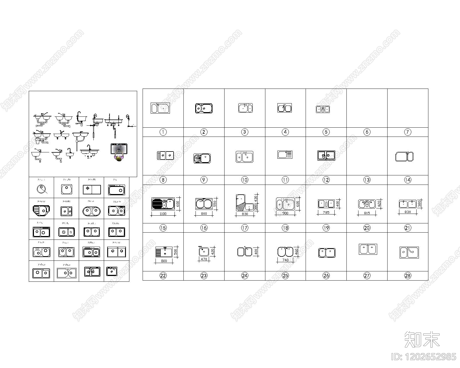 现代极简五金管件cad施工图下载【ID:1202652985】