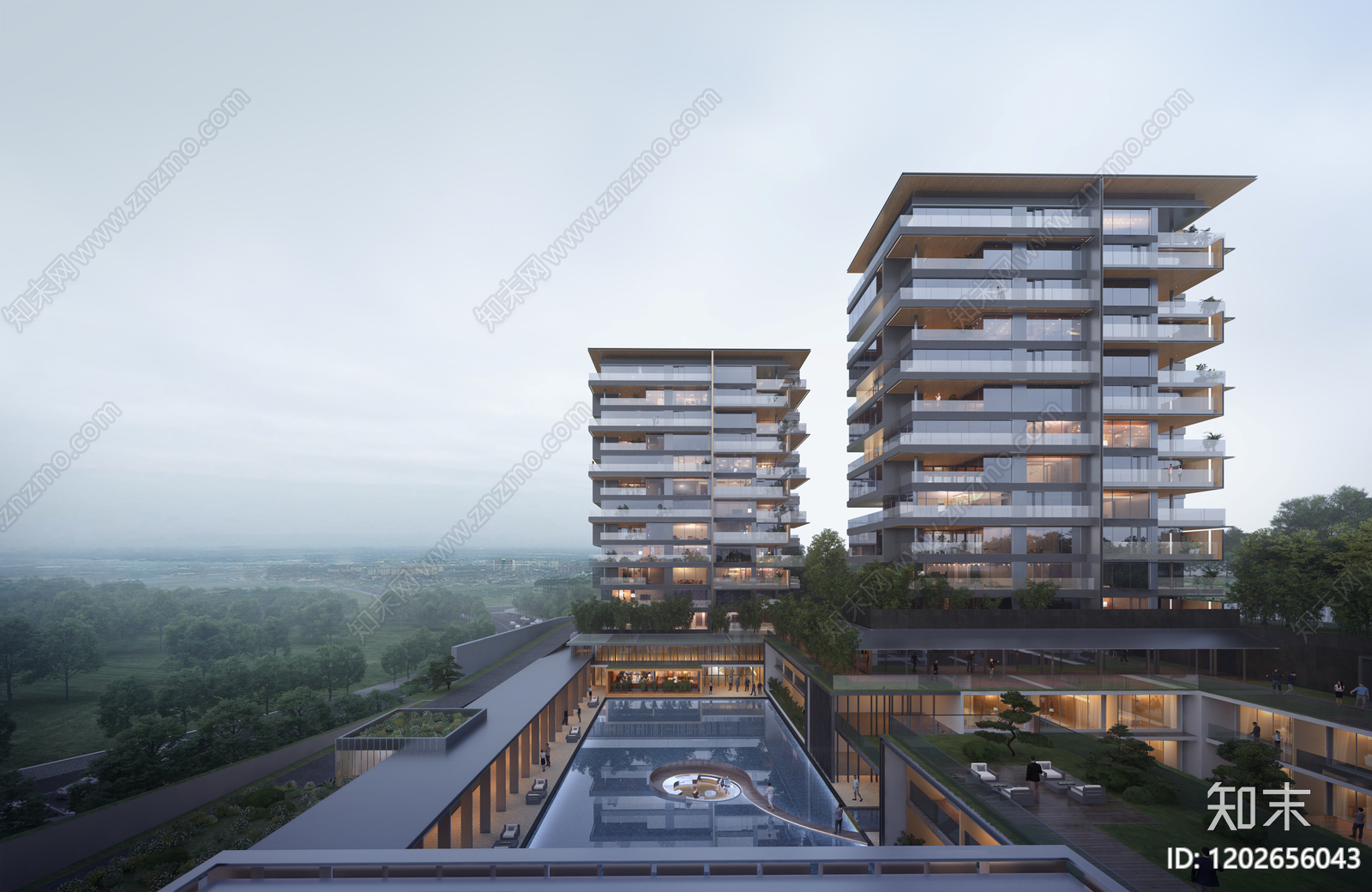 现代小区建筑下载【ID:1202656043】