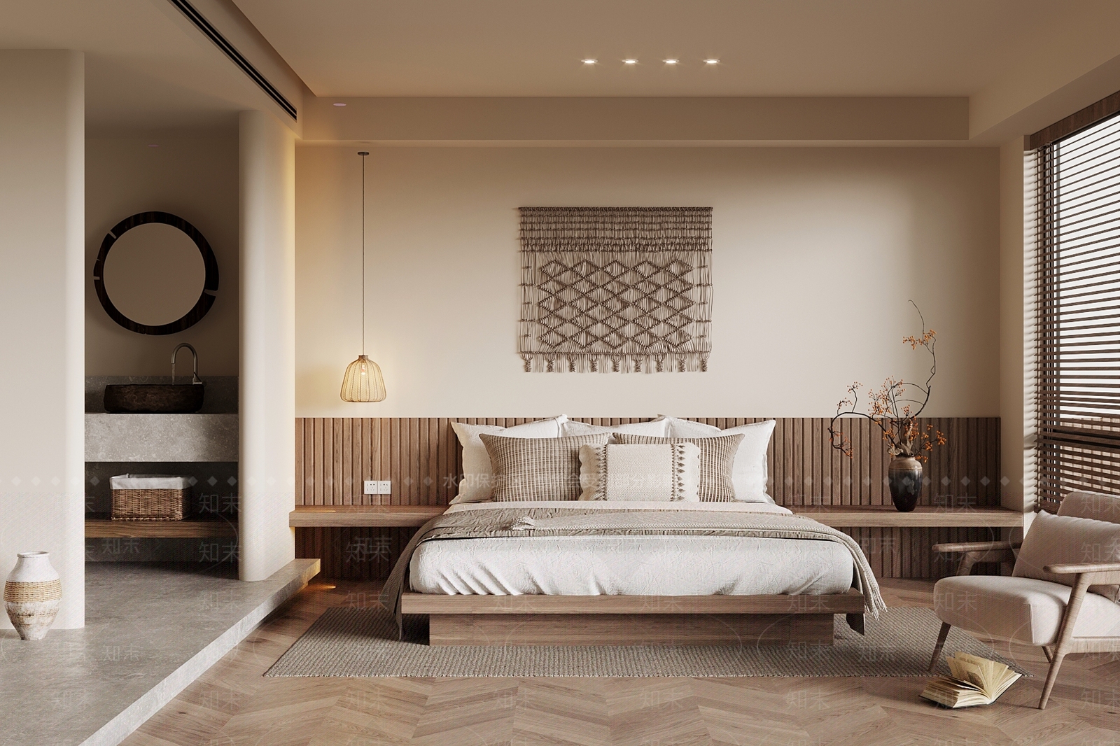 侘寂酒店客房3D模型下载【ID:1202655859】