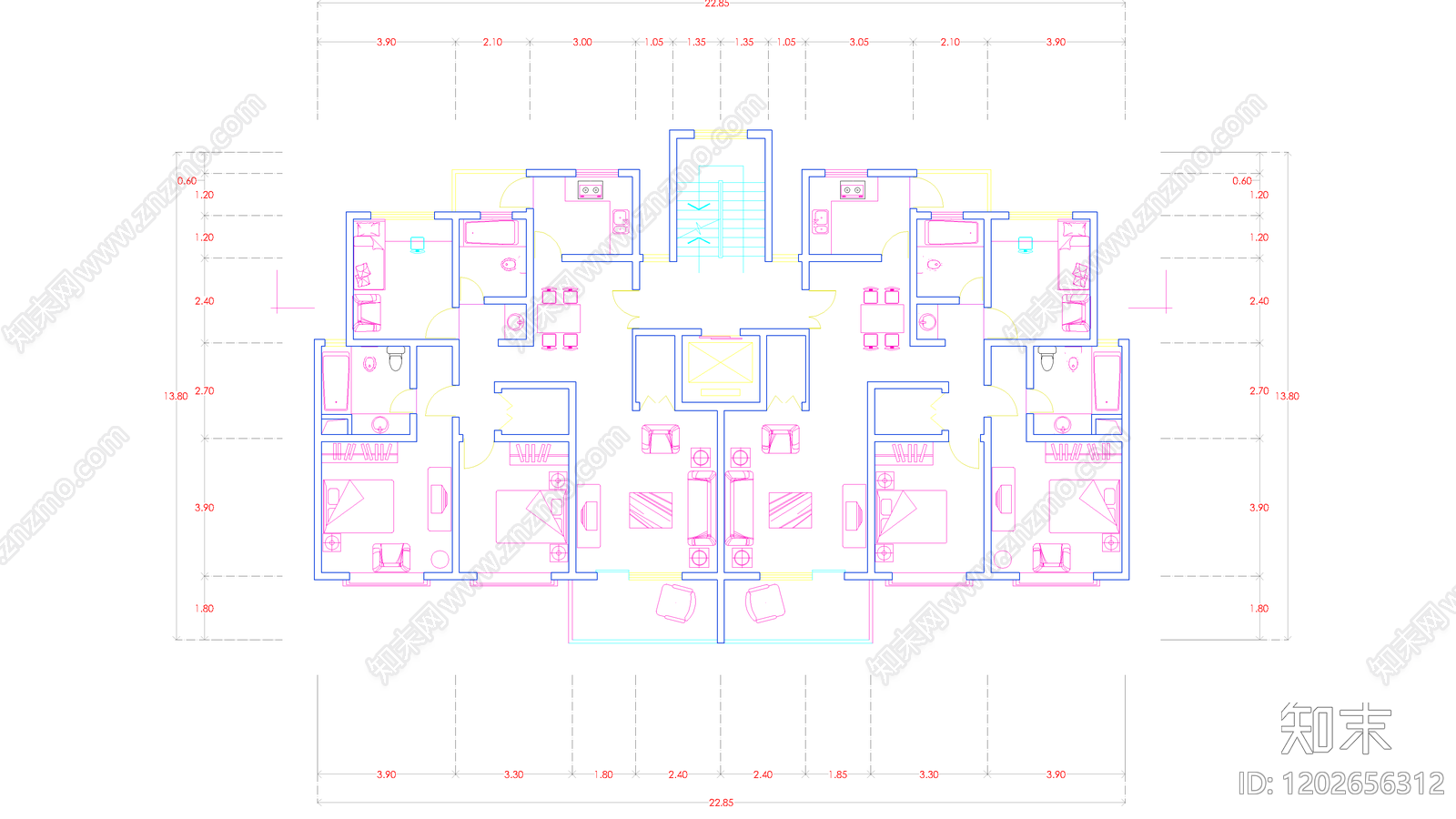家装平面图施工图下载【ID:1202656312】