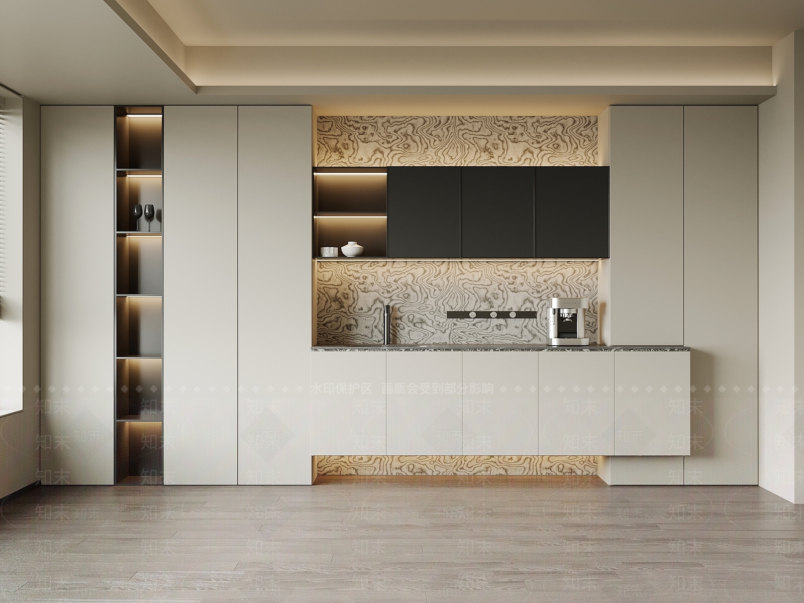 现代意式酒柜3D模型下载【ID:1202657806】