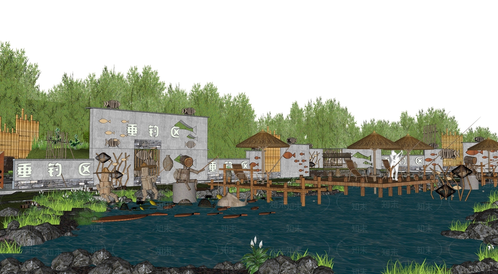 现代景观公园SU模型下载【ID:1202658180】