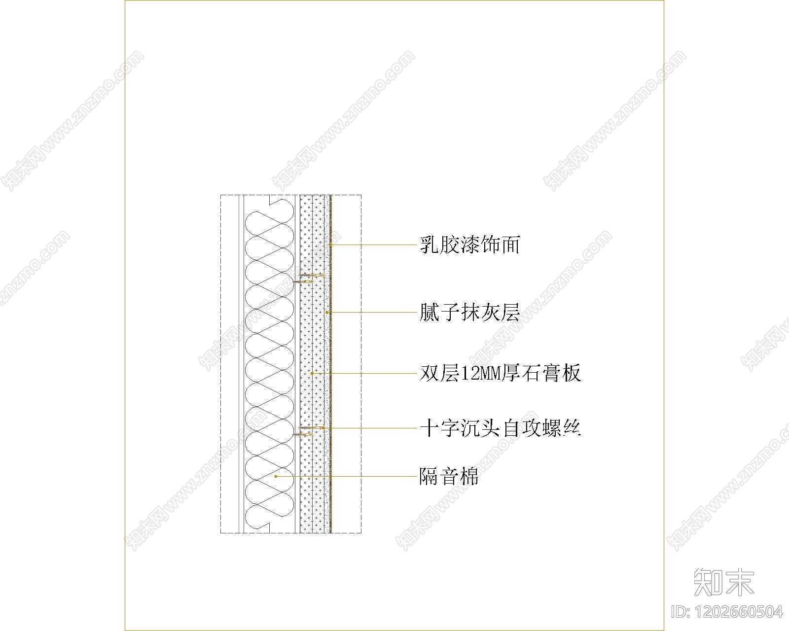 现代轻钢龙骨隔墙施工图下载【ID:1202660504】