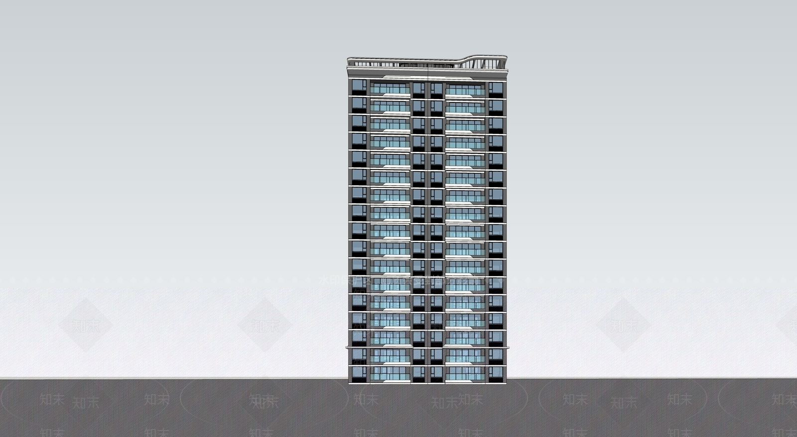 现代高层住宅SU模型下载【ID:1202660941】
