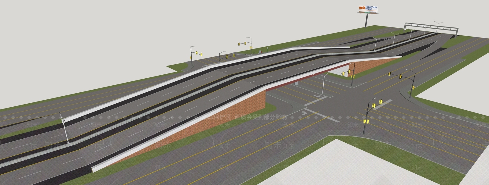 现代轻奢道路SU模型下载【ID:1202667077】