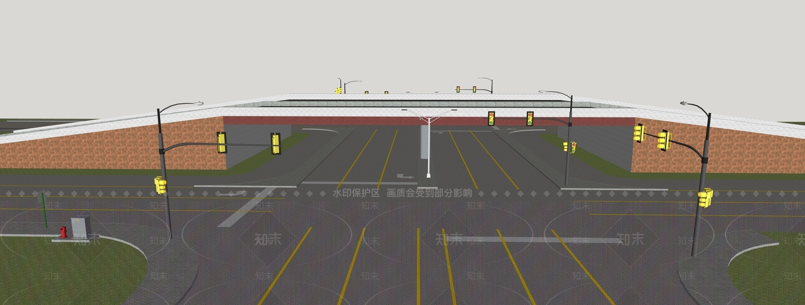 现代轻奢道路SU模型下载【ID:1202667077】