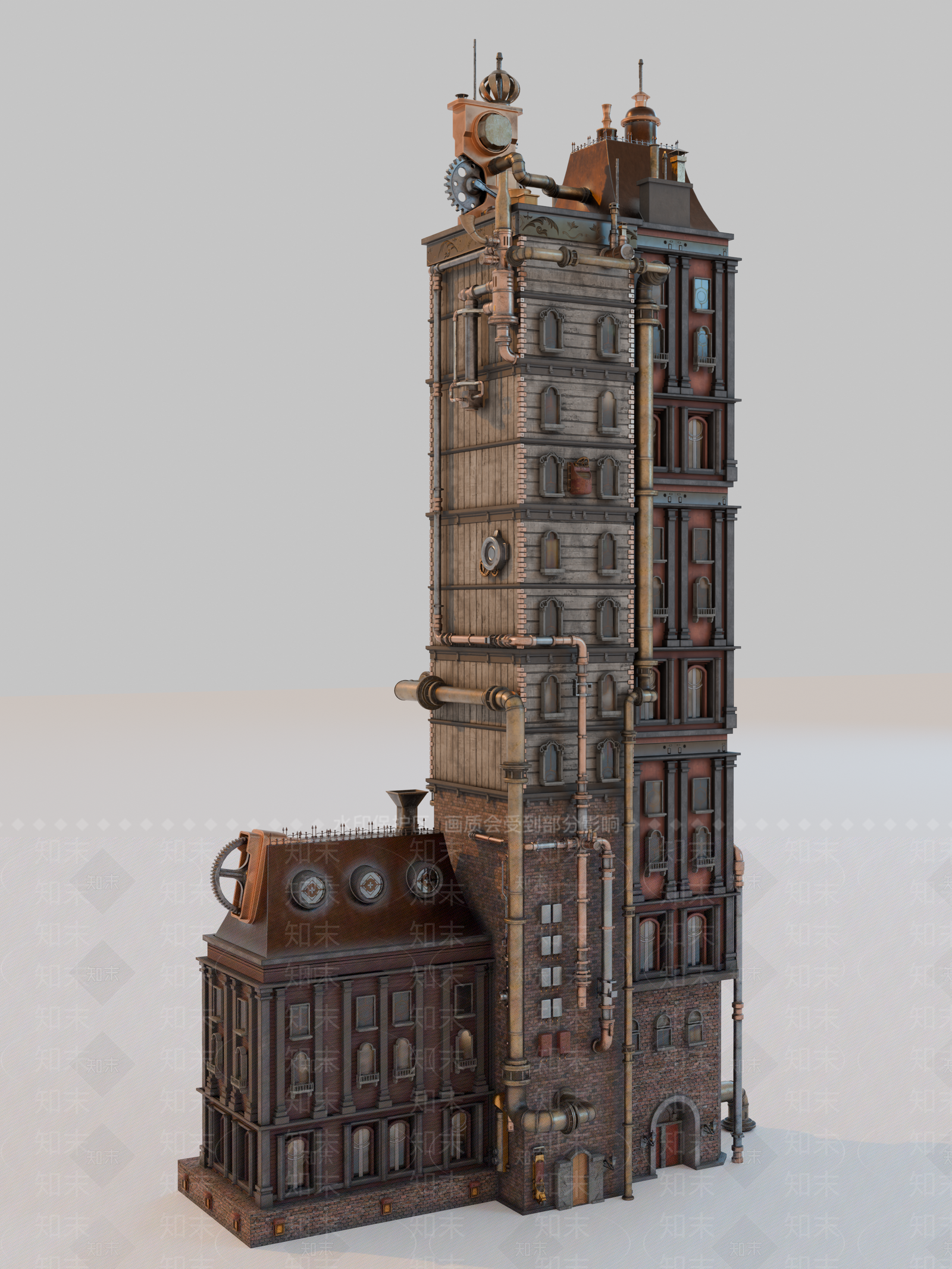 复古风格建筑SU模型下载【ID:1202667241】