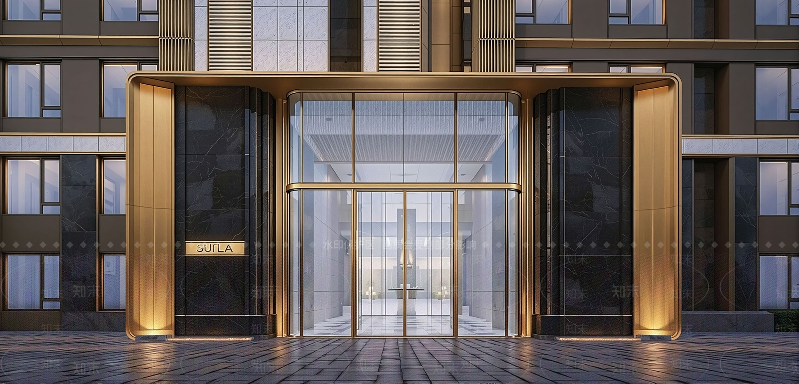 现代小区建筑SU模型下载【ID:1202669211】