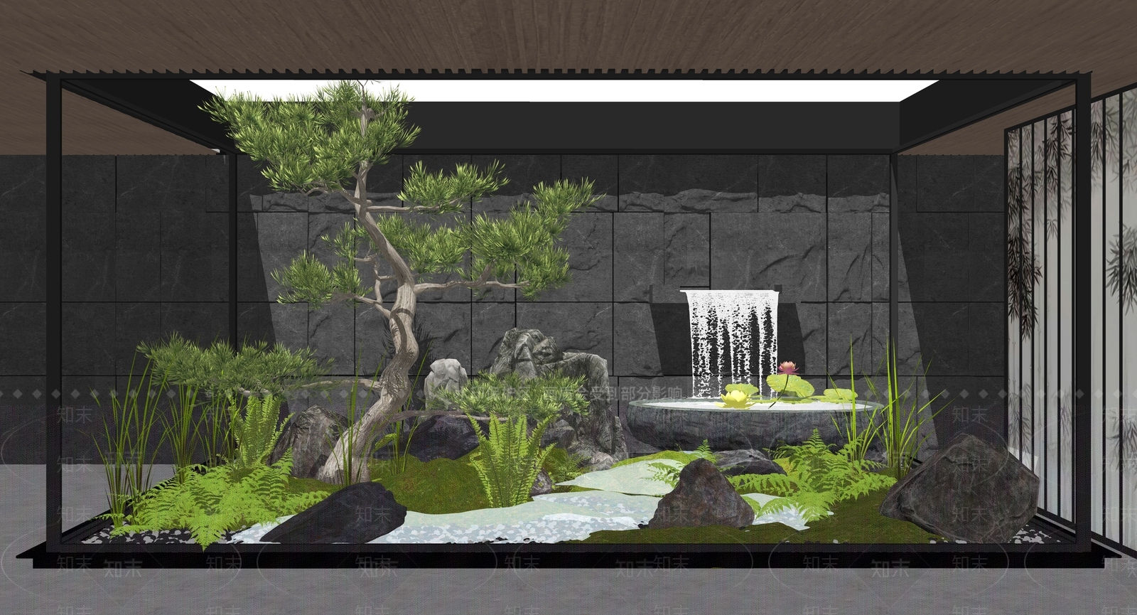 现代室内景观SU模型草图