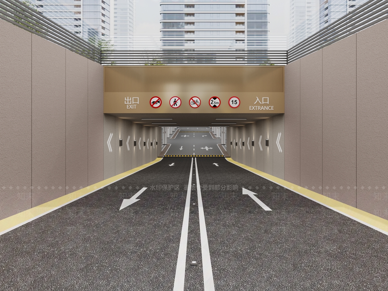 现代轻奢室内停车场3D模型下载【ID:1202672469】