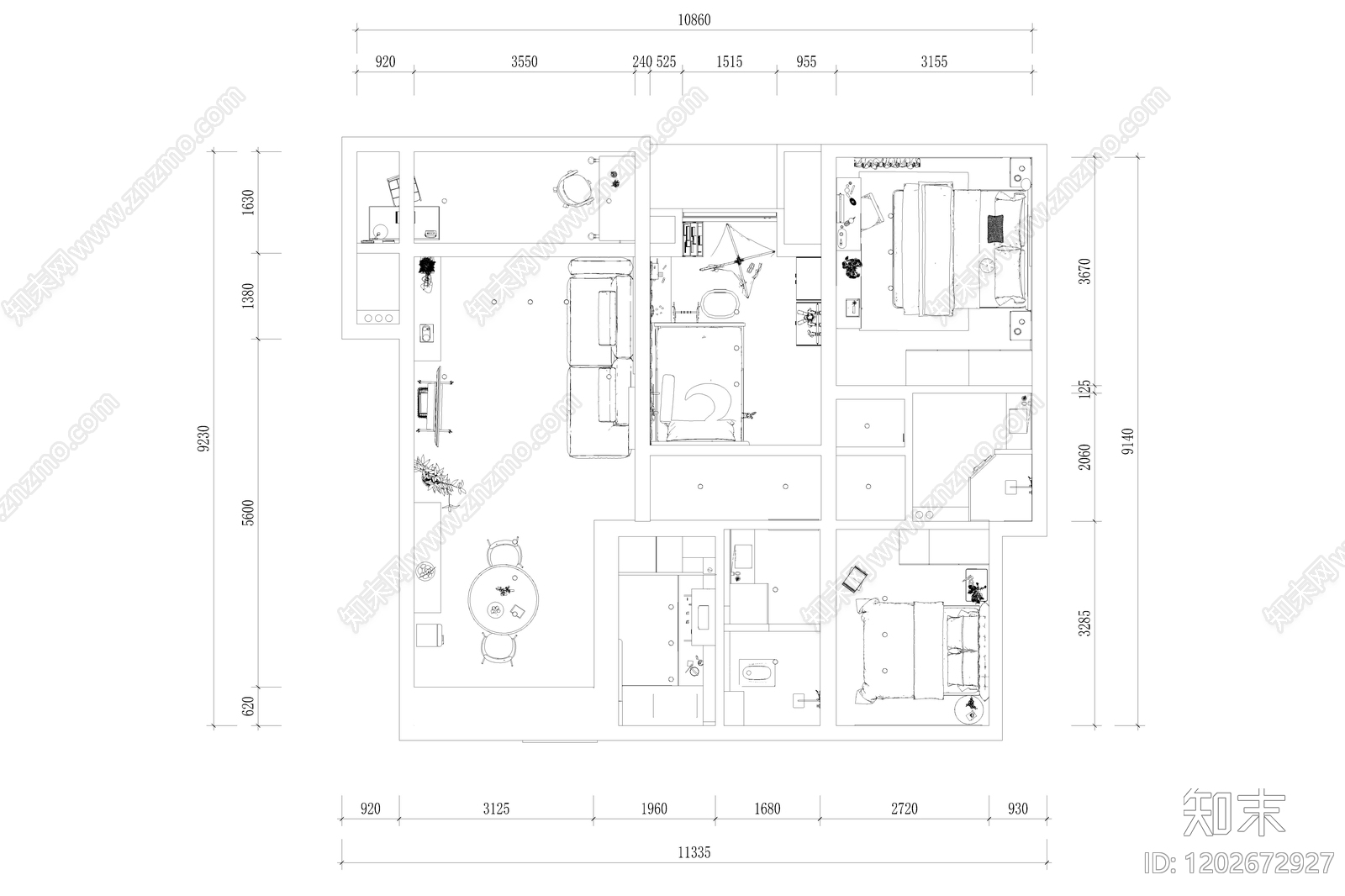 样板间施工图下载【ID:1202672927】