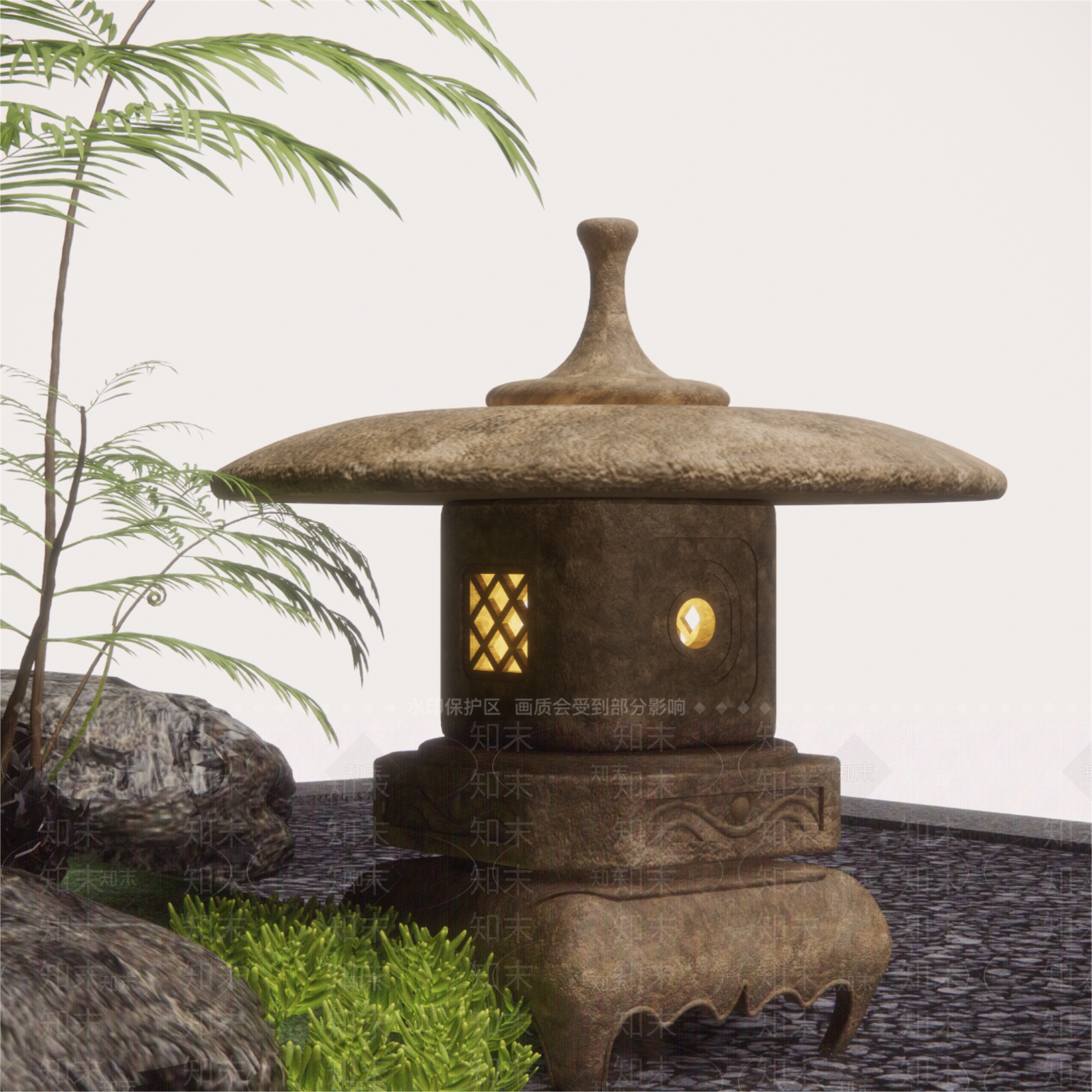 日式中式景观灯SU模型下载【ID:1202676456】