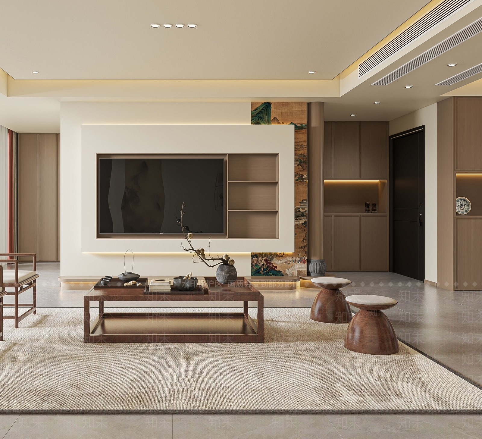新中式酒店餐厅3D模型下载【ID:1221519247】