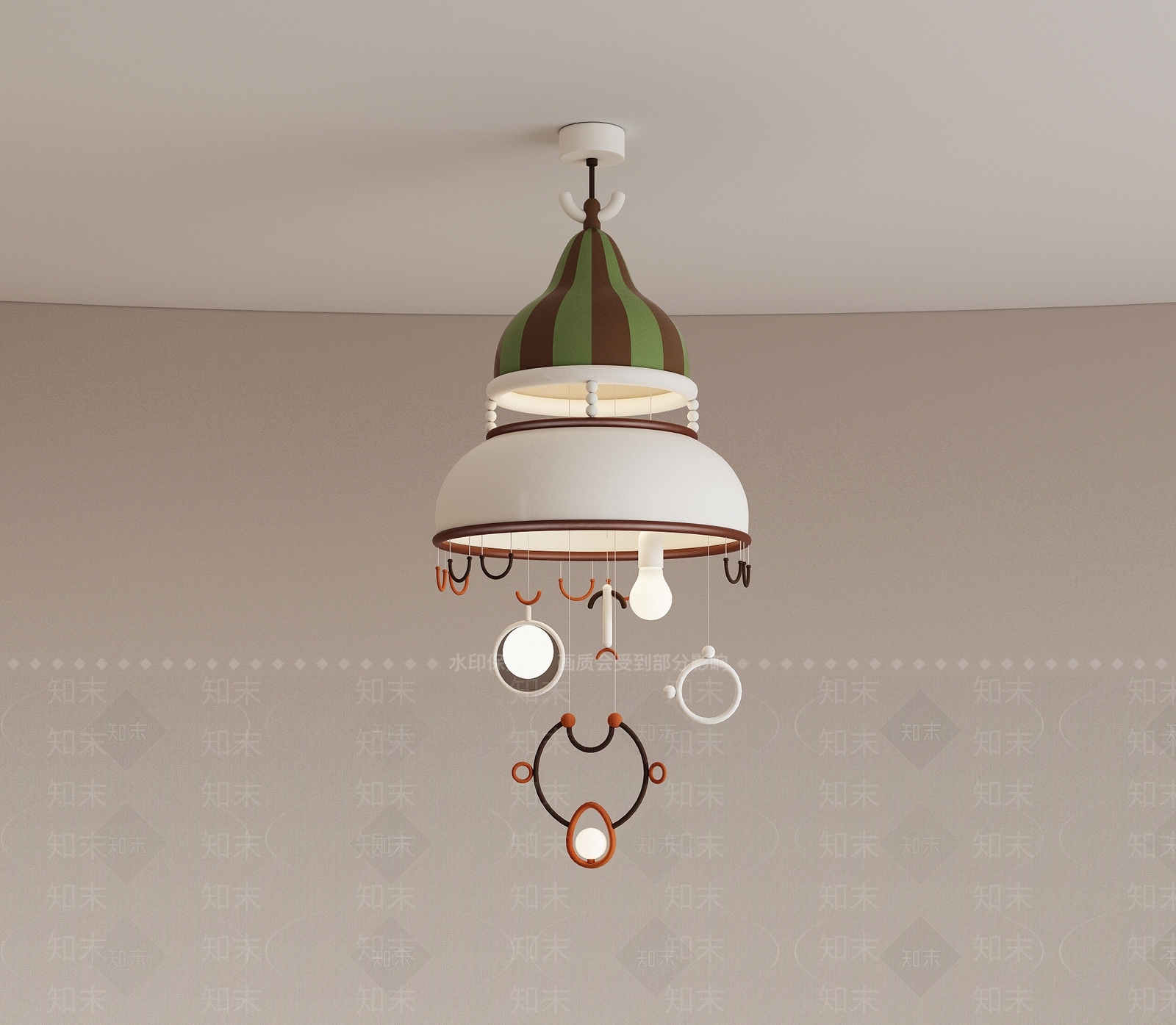 现代欧式儿童房吊灯3D模型下载【ID:1202679462】