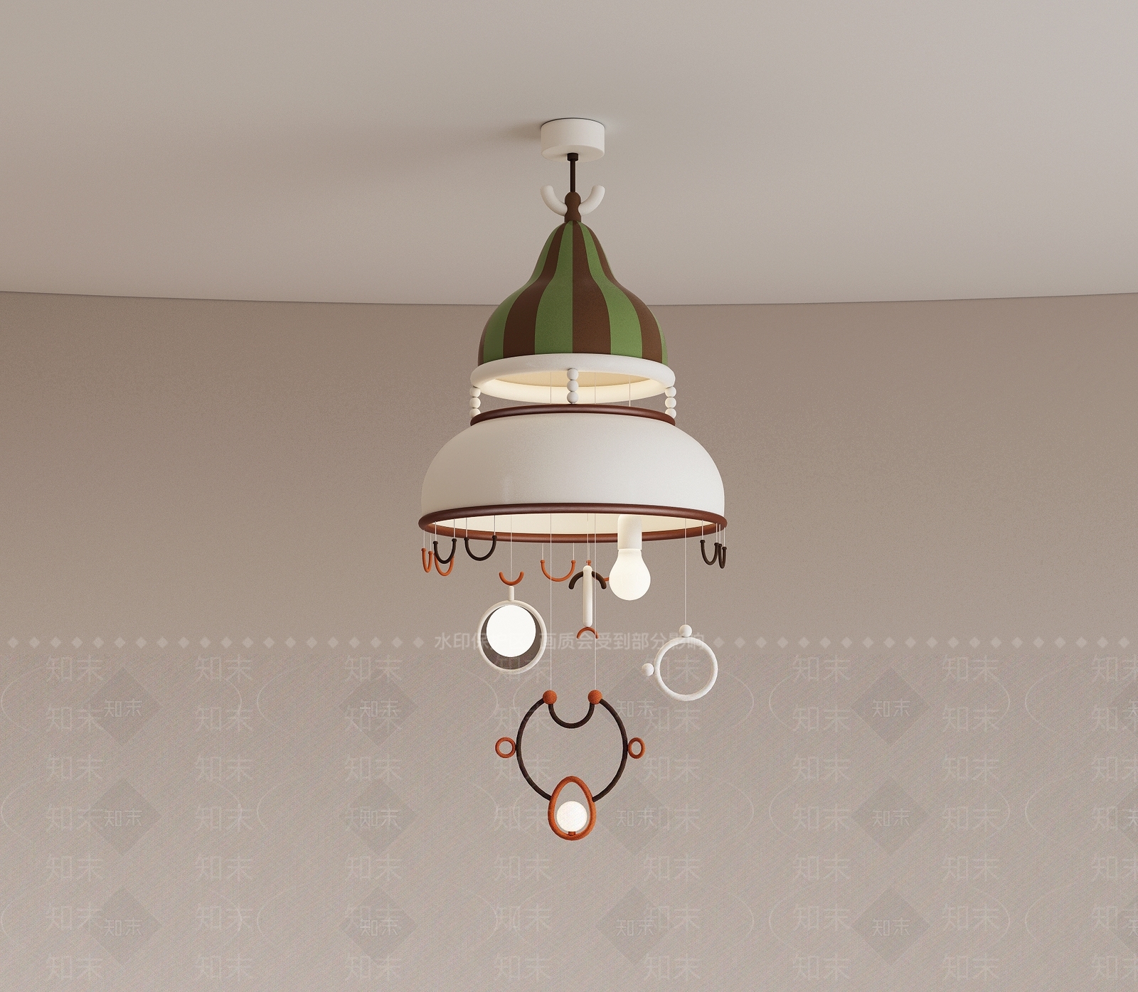 现代欧式儿童房吊灯SU模型下载【ID:1202679493】