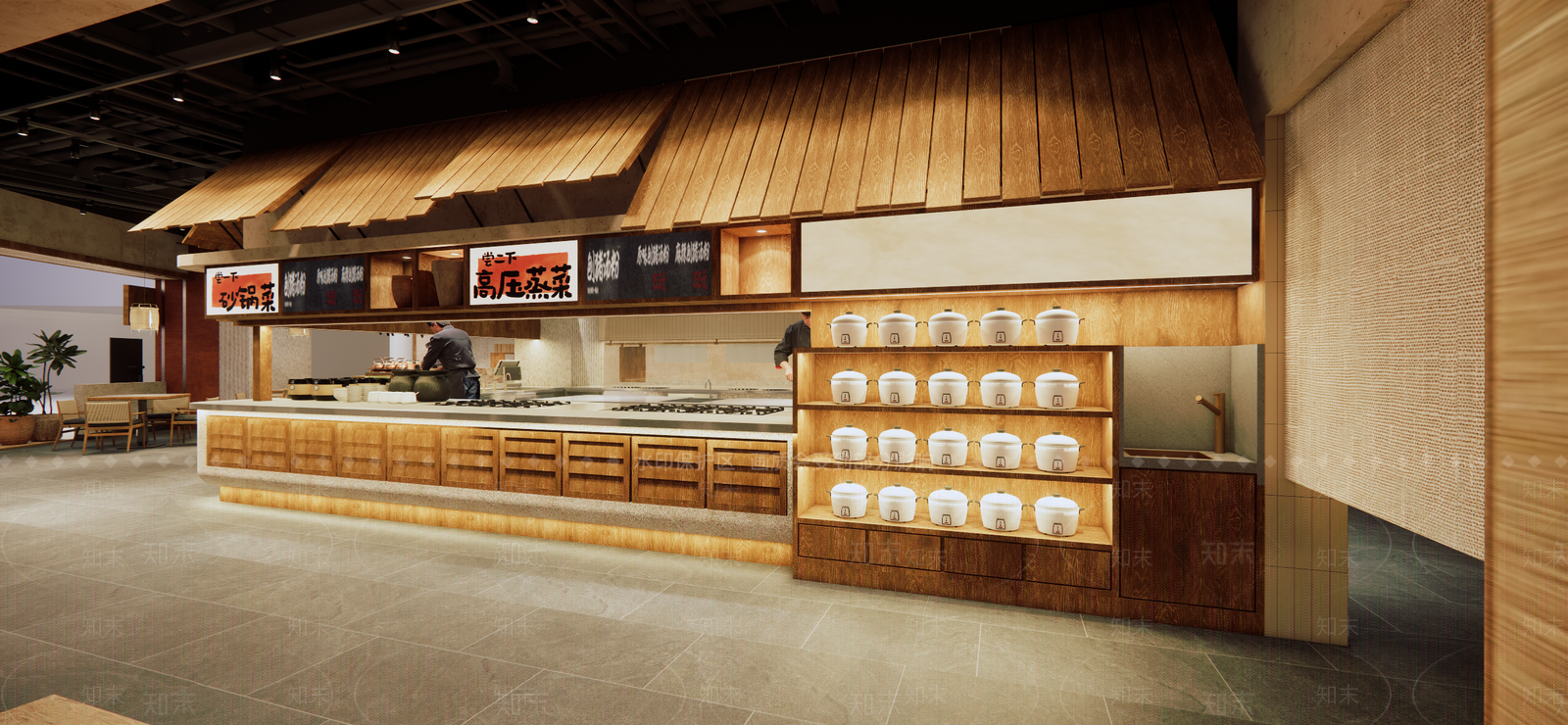 侘寂中古中餐厅SU模型下载【ID:1202684700】