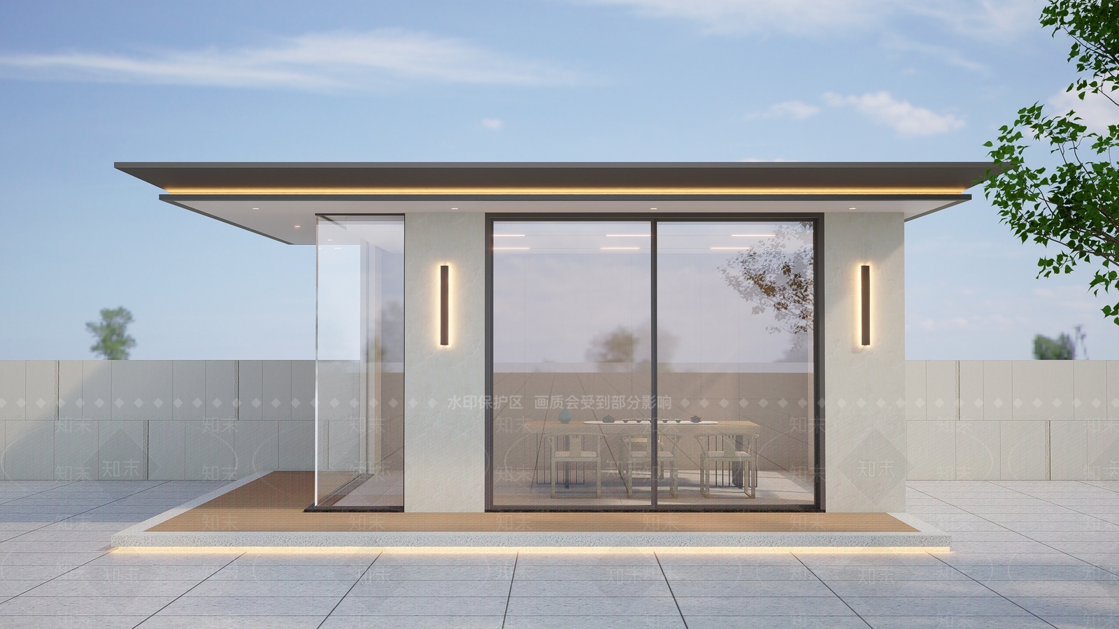 现代简约亭子SU模型下载【ID:1203787363】