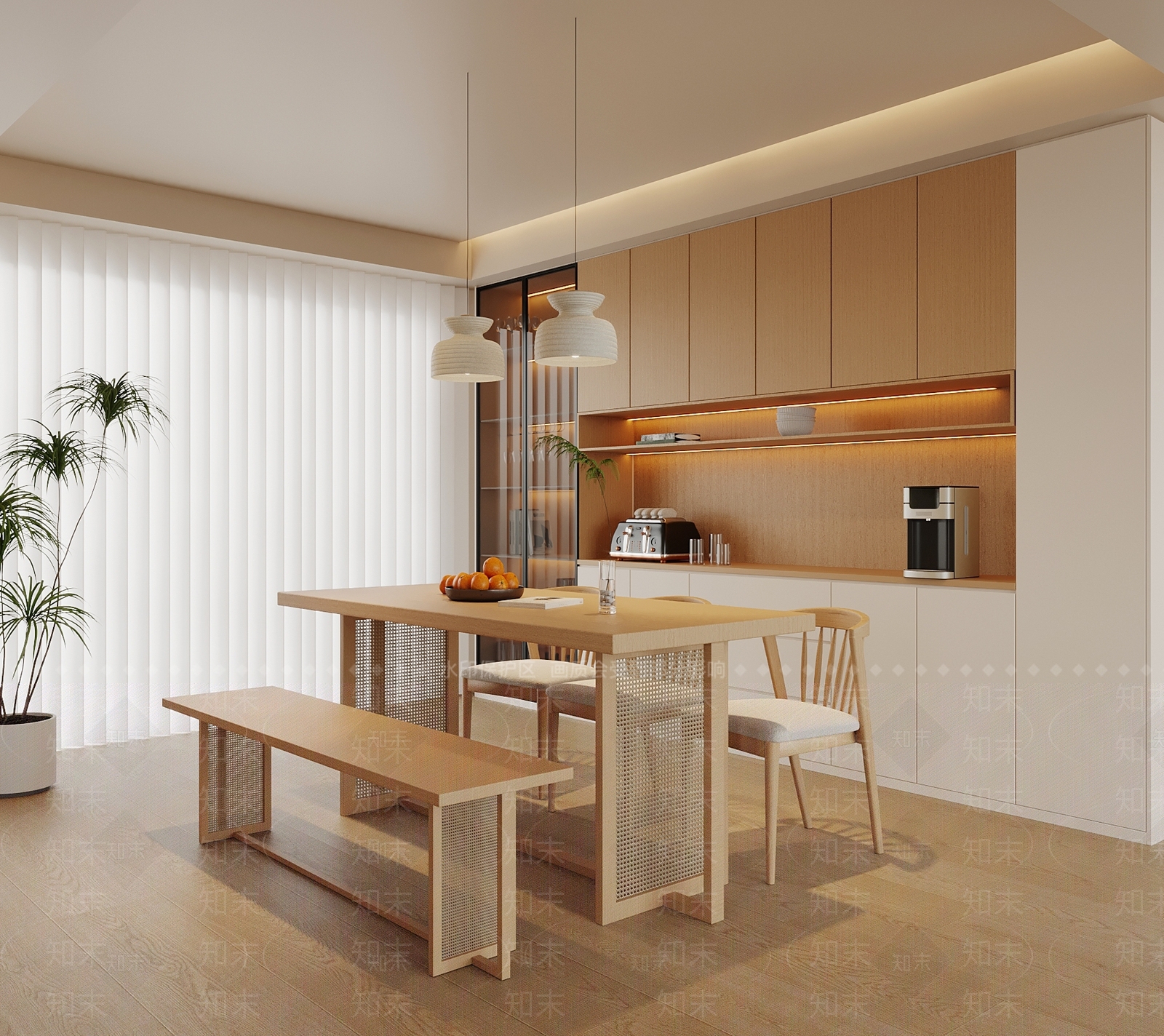 新中式家居餐厅SU模型下载【ID:1202687287】