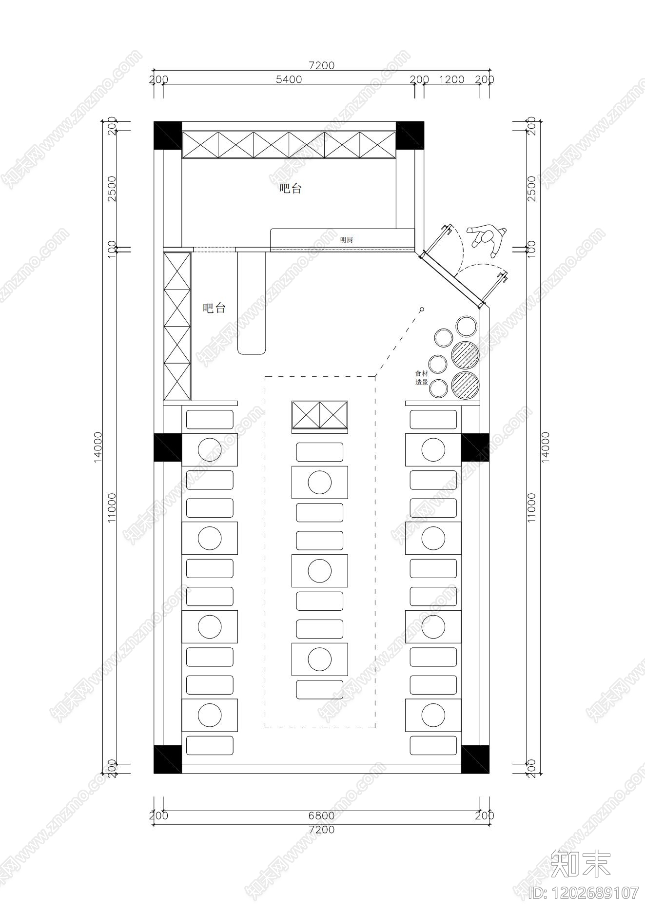 现代其他餐饮空间cad施工图下载【ID:1202689107】