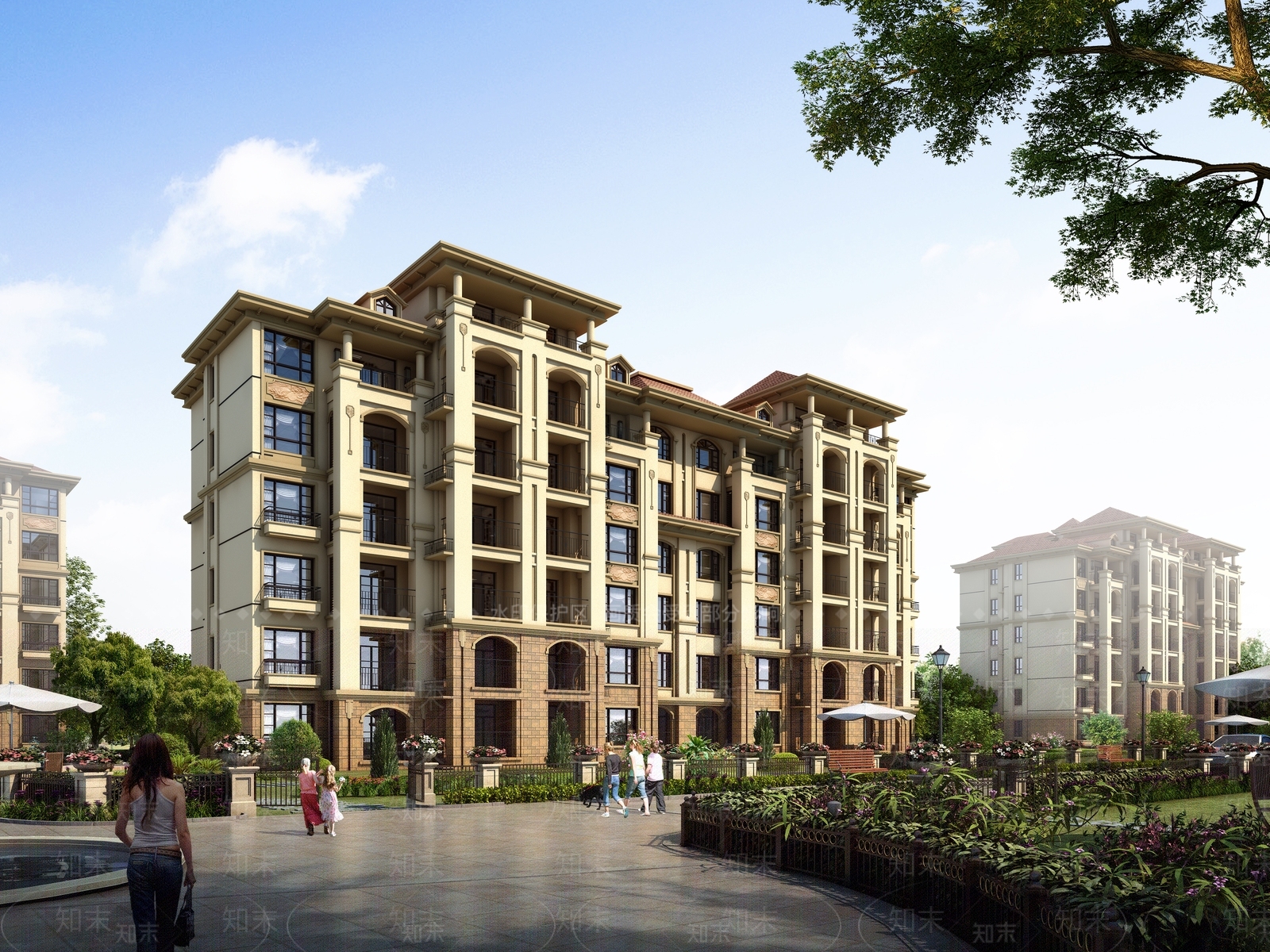 欧式多层住宅SU模型下载【ID:1202690167】