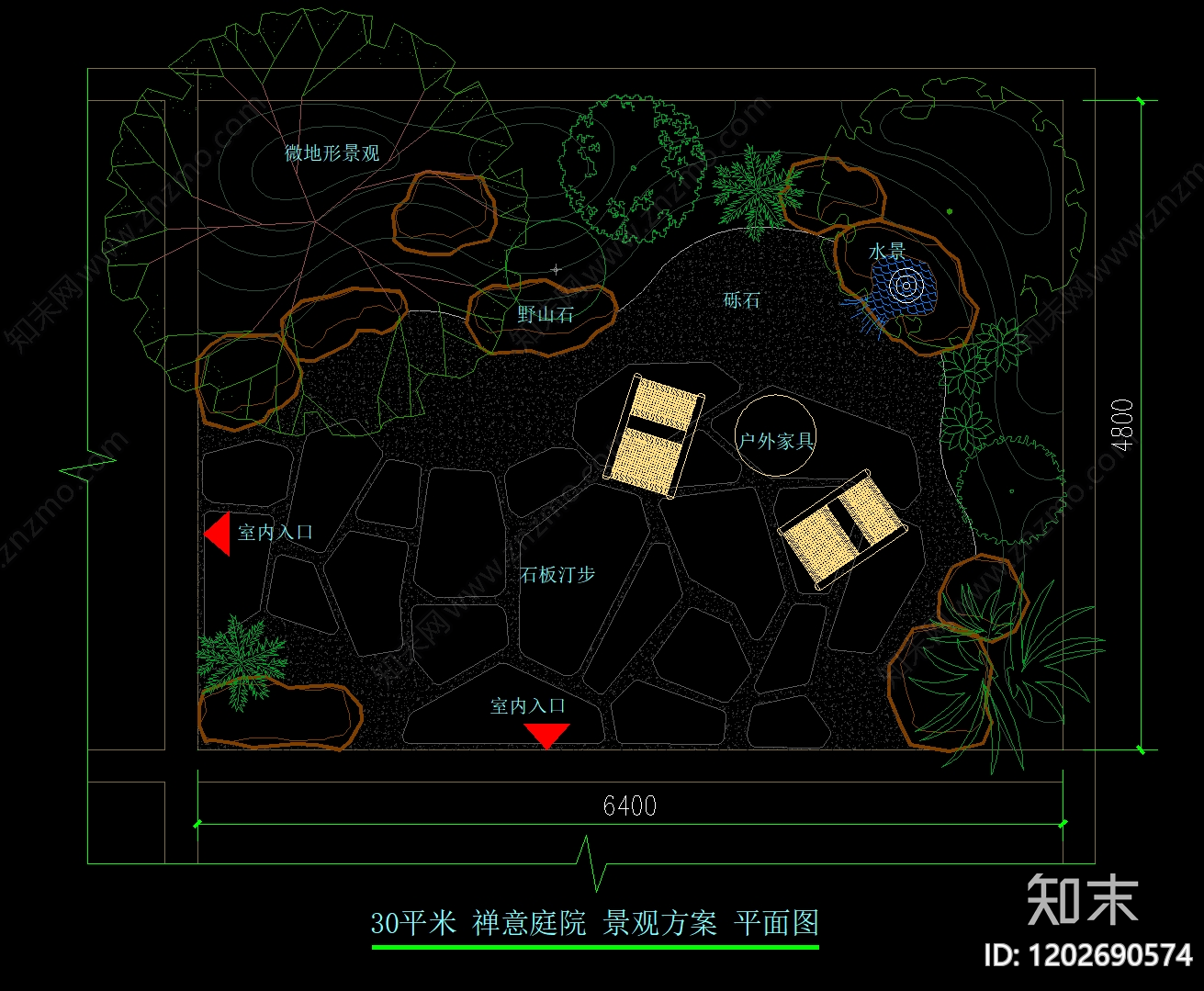 景观平面图cad施工图下载【ID:1202690574】