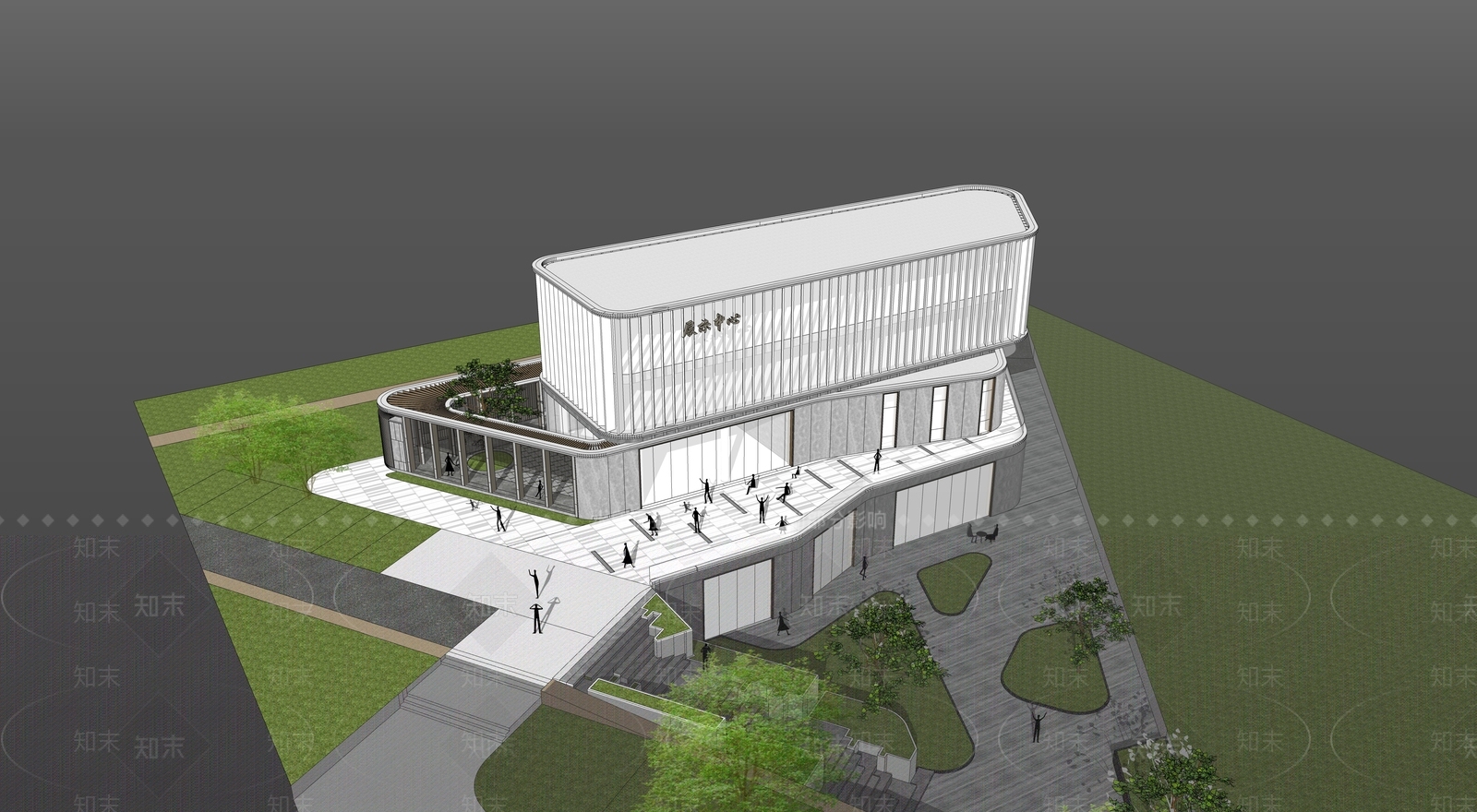 现代轻奢小公建SU模型下载【ID:1202691201】