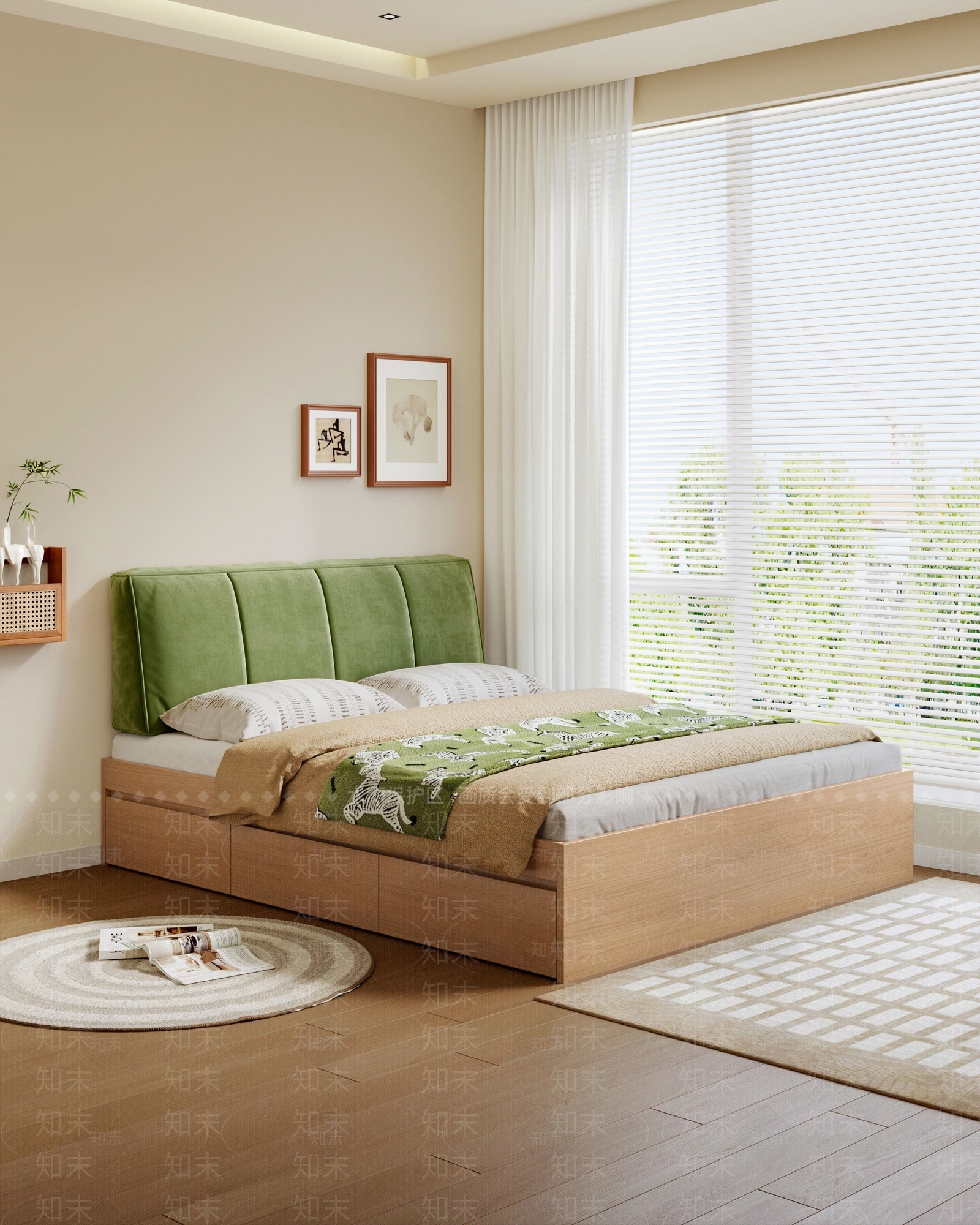 现代奶油儿童床3D模型下载【ID:1202691991】