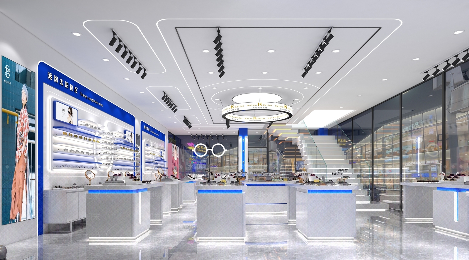 现代简约眼镜店3D模型下载【ID:1202695632】