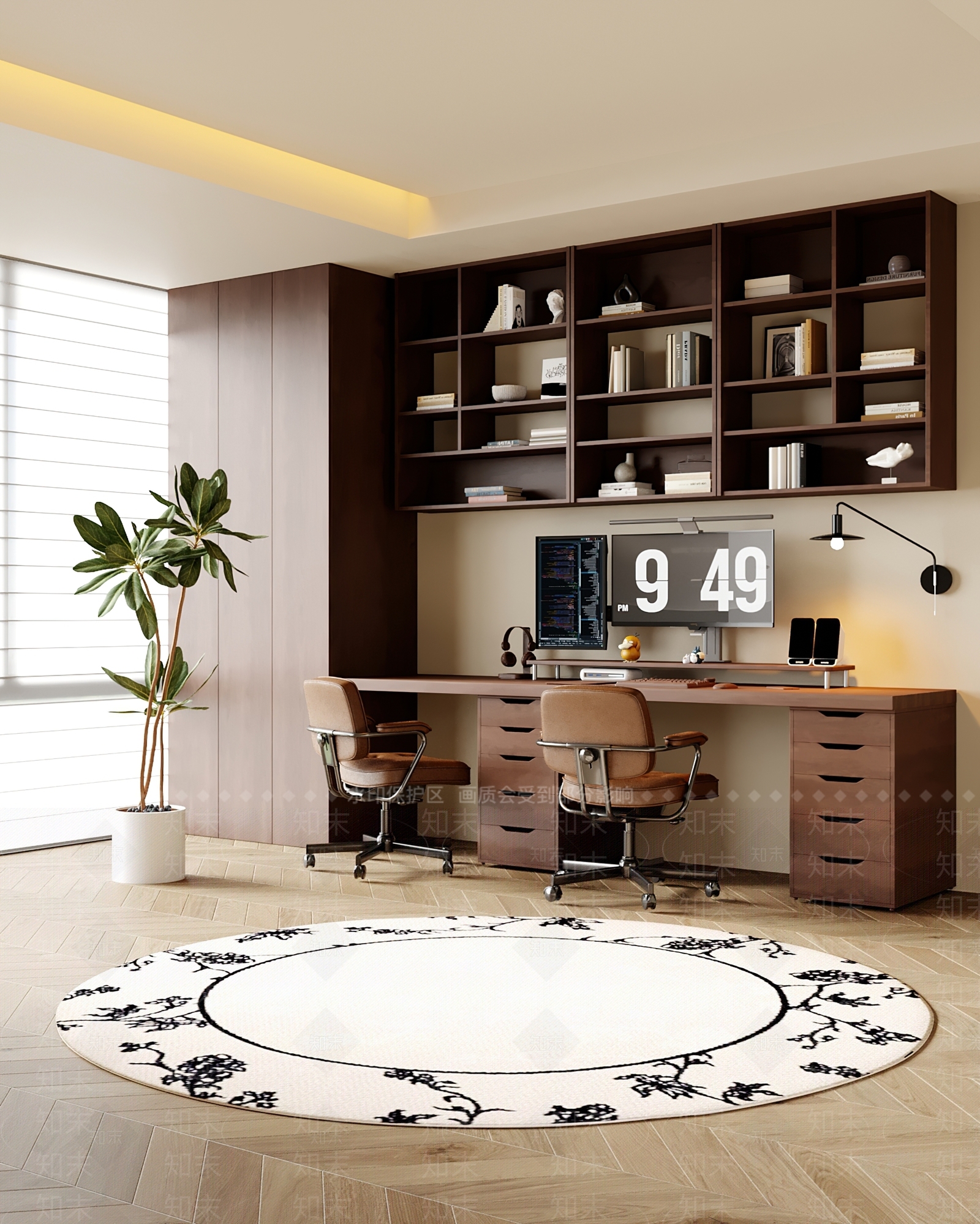 现代中古书房3D模型下载【ID:1202695748】