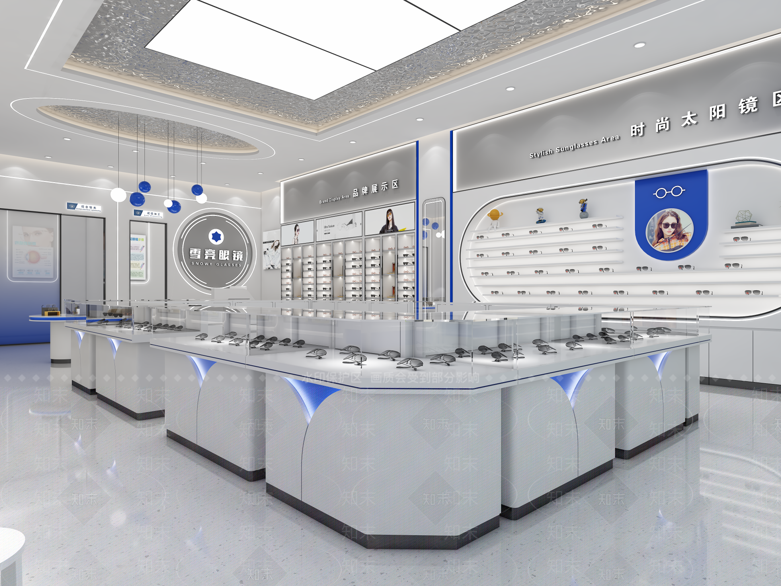 现代简约眼镜店3D模型下载【ID:1202696402】