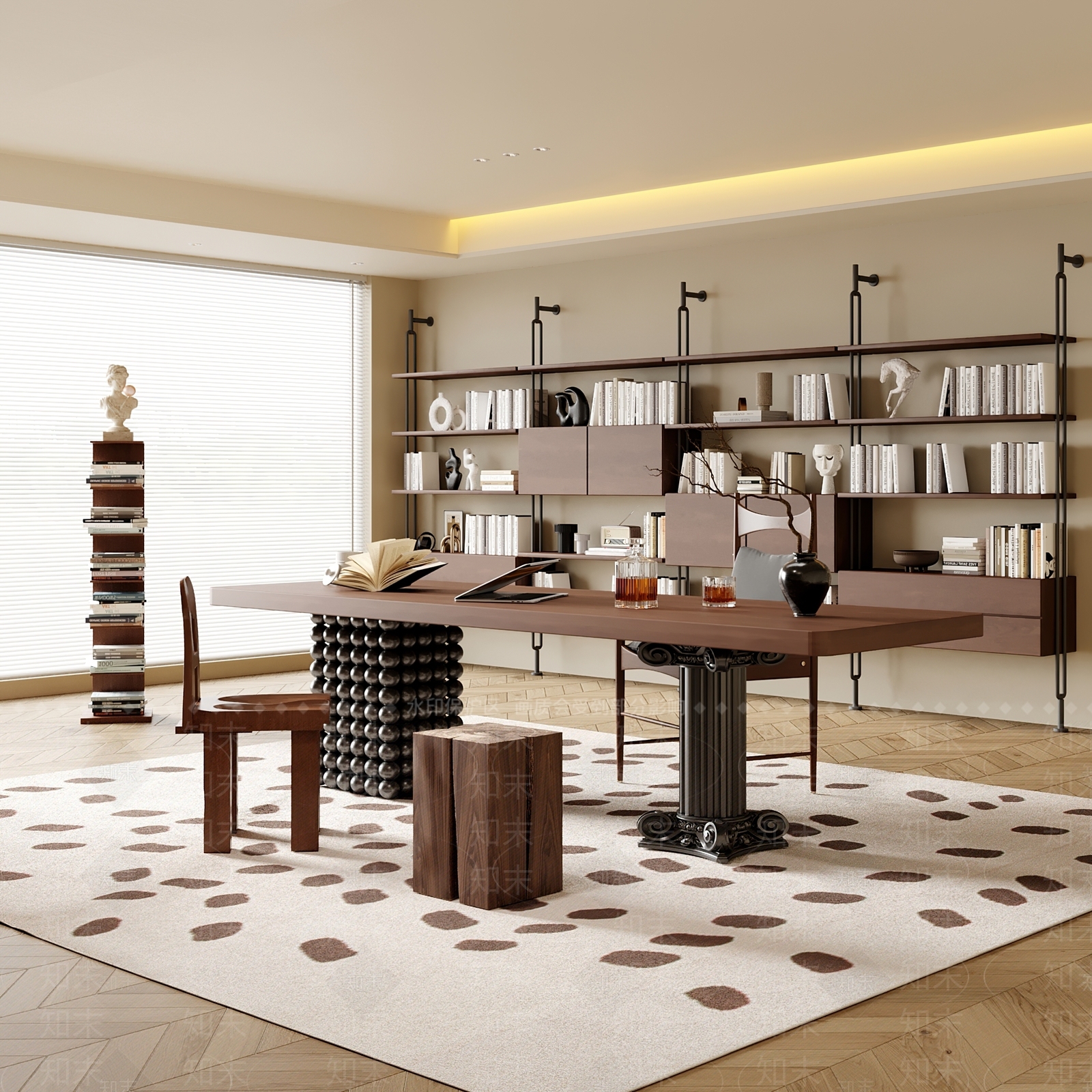 现代书房3D模型下载【ID:1202820826】