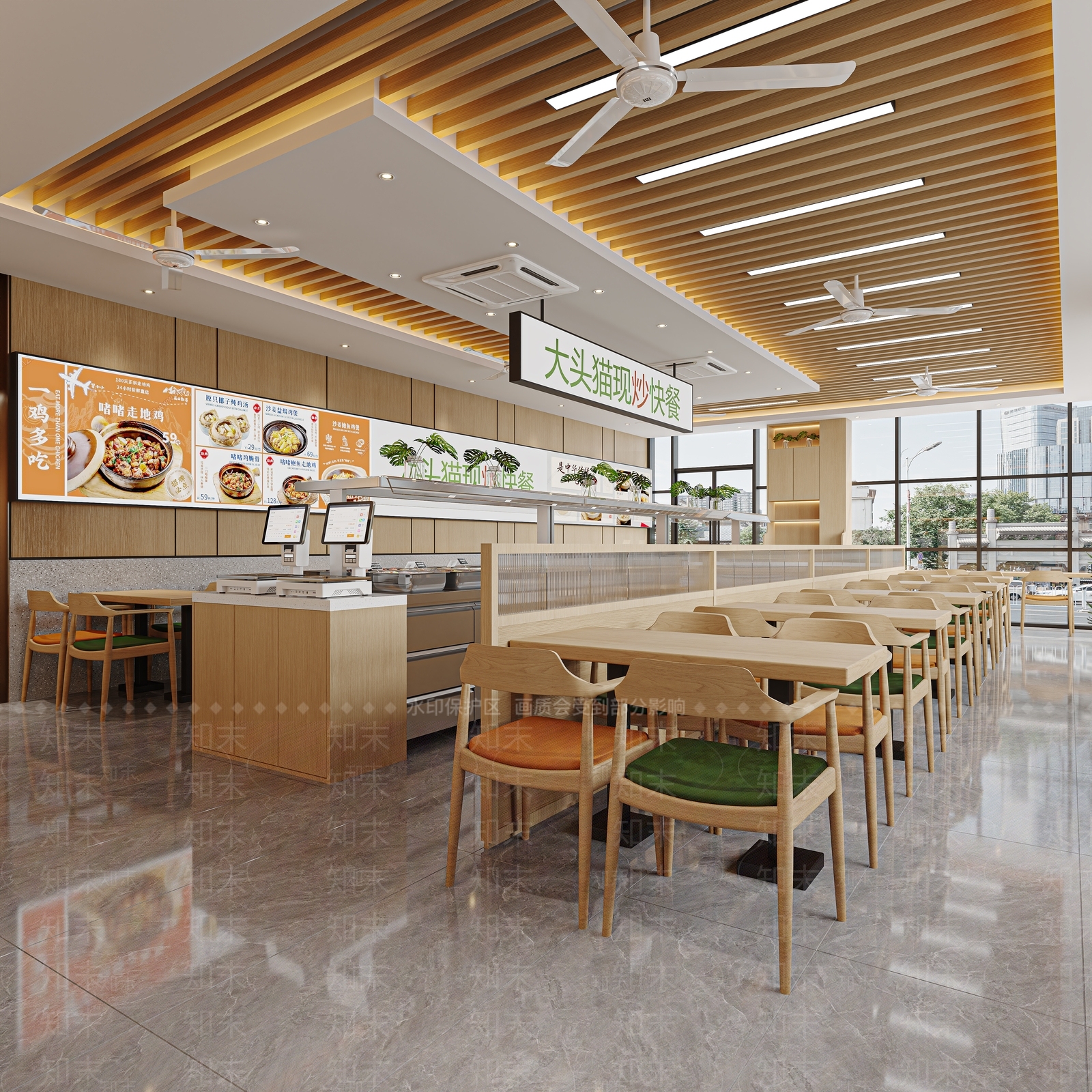 现代原木快餐店3D模型下载【ID:1202697627】