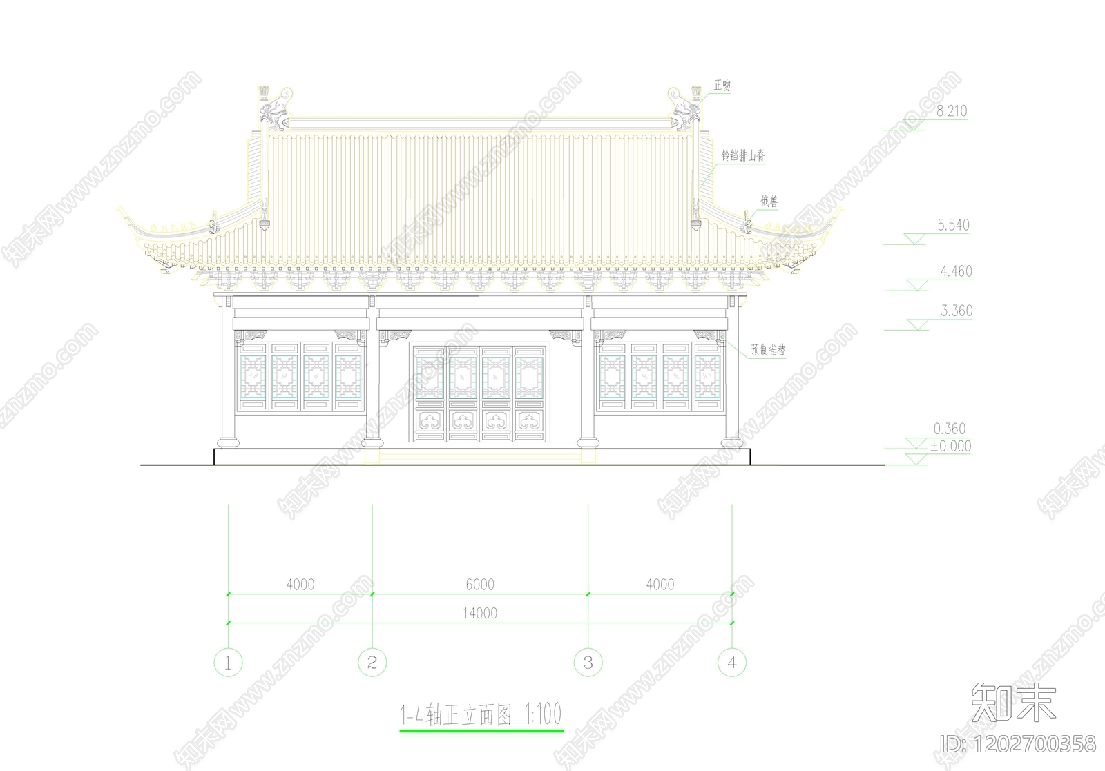 仿古建筑cad施工图下载【ID:1202700358】