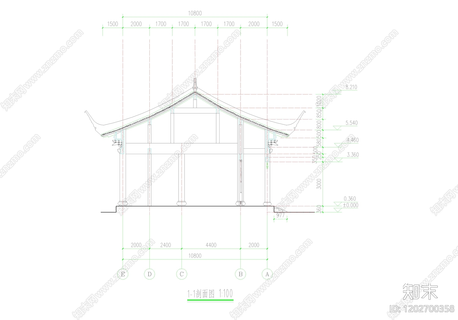 仿古建筑cad施工图下载【ID:1202700358】
